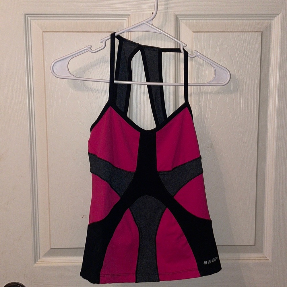 Bebe sport top. Color: Pink/Black. Size: XSmall.